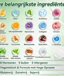 ๐๐๐๐ฅ๐ซ๐ข๐ณ๐ยฎ Moringa ยท Berberine + NAD+ โ 12-in-1 Geavanceerde Nano Micronaald Patch