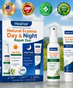 Healrize® Natural Eczema Day & Night Repair Duo – 100% Steroid-Free Soothing for Intense Itch & Barrier Repair