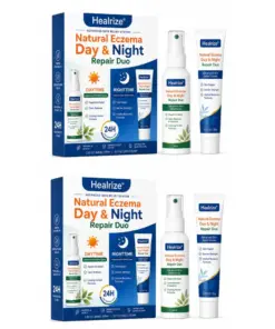 Healrize® Natural Eczema Day & Night Repair Duo – 100% Steroid-Free Soothing for Intense Itch & Barrier Repair