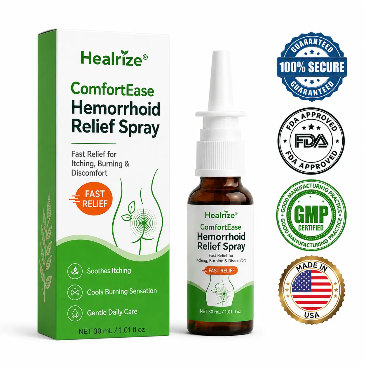 Healrize® ComfortEase Hemorrhoid Relief Spray