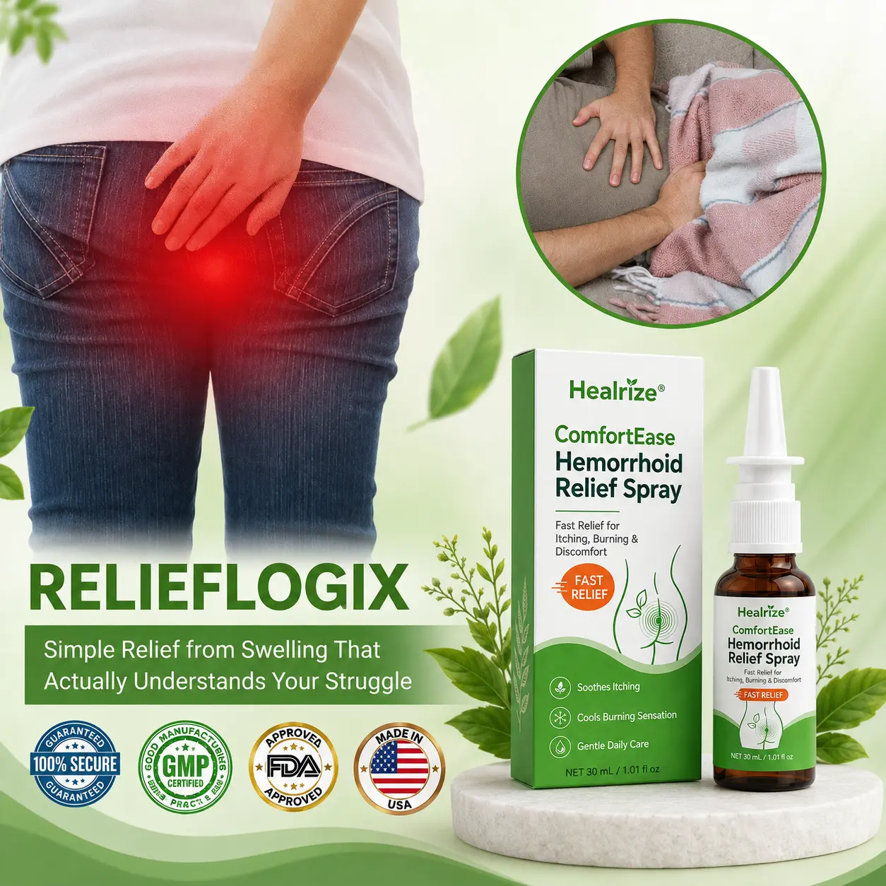 Healrize® ComfortEase Hemorrhoid Relief Spray