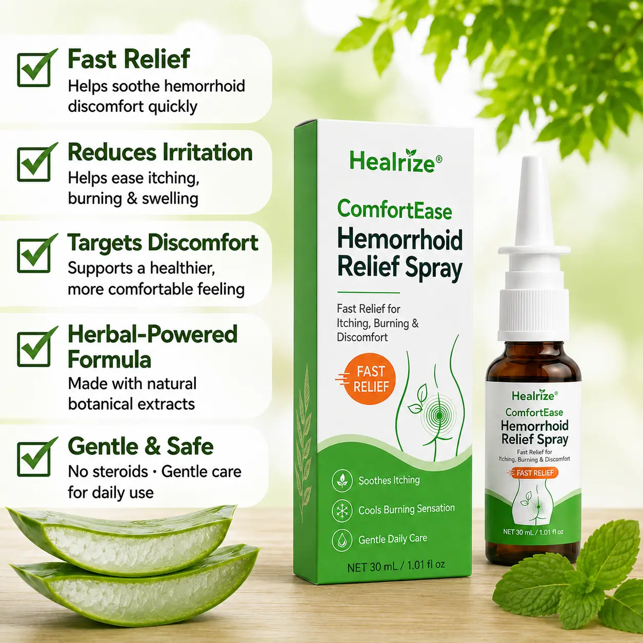 Healrize® ComfortEase Hemorrhoid Relief Spray