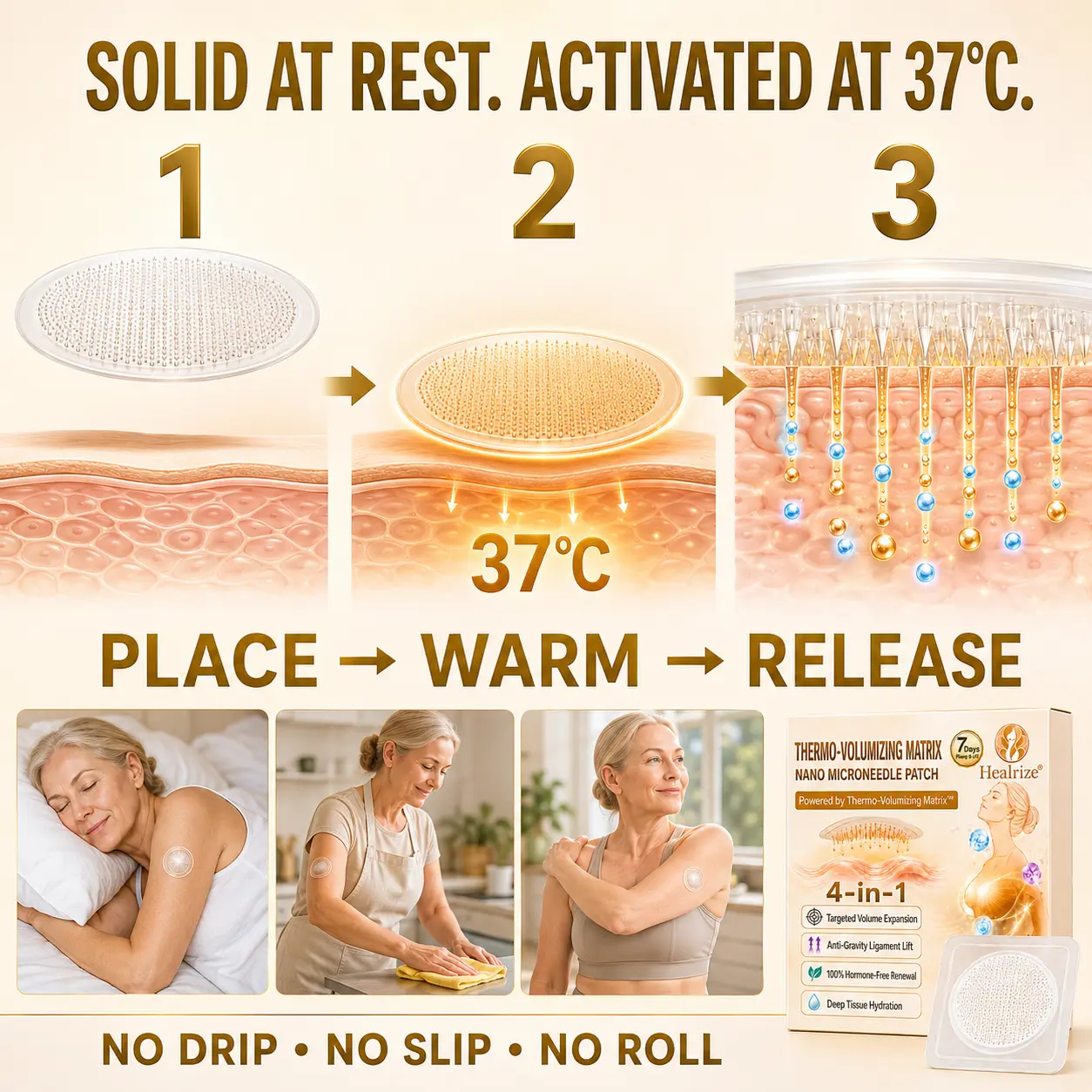 Healrize® 4-in-1 Thermo-Volumizing Matrix Nano Microneedle Patch