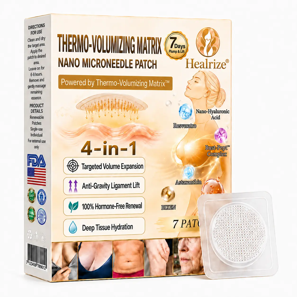 Healrize® 4-in-1 Thermo-Volumizing Matrix Nano Microneedle Patch